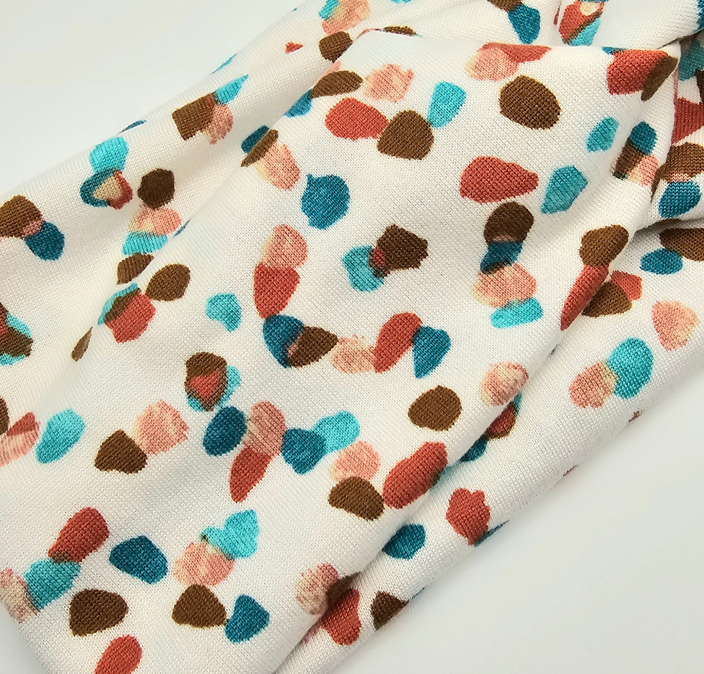 Teal and Rust Paint Dots Headband