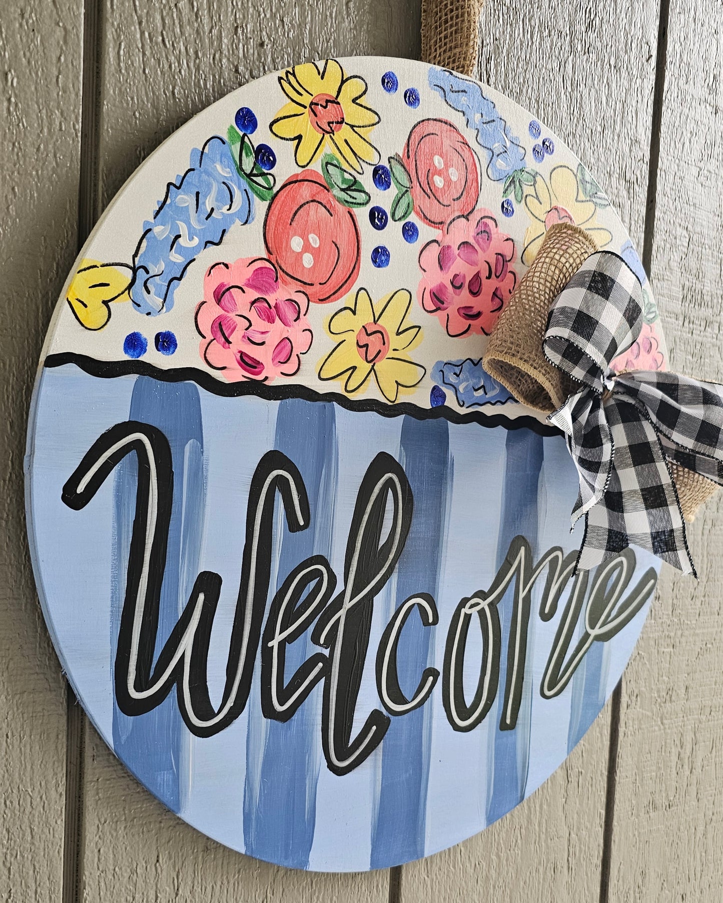 Bright Floral Door Hanger