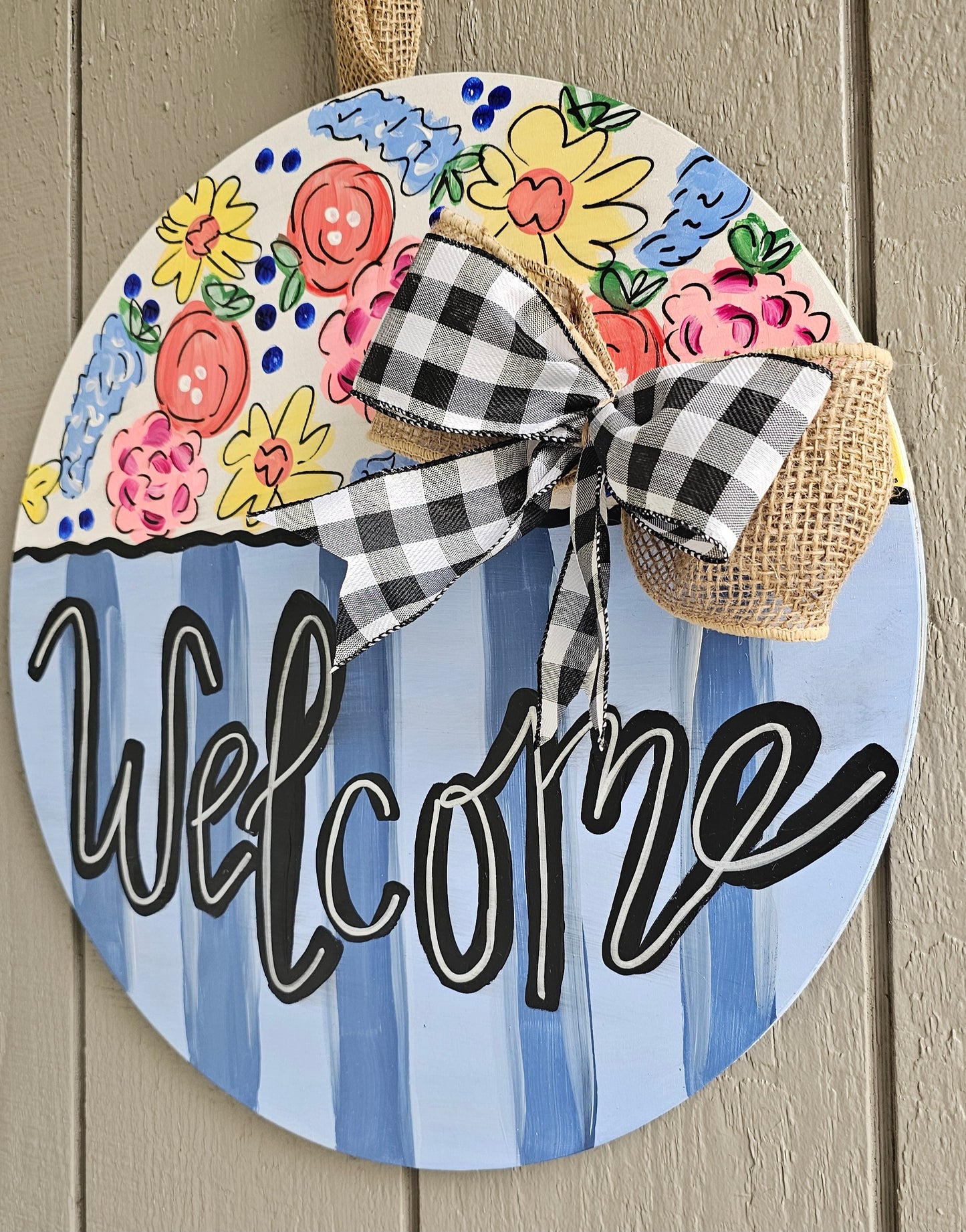 Bright Floral Door Hanger