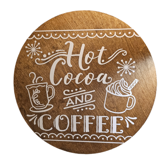 Coffee Bar Sign - Hot Cocoa & Coffee, 12 inch