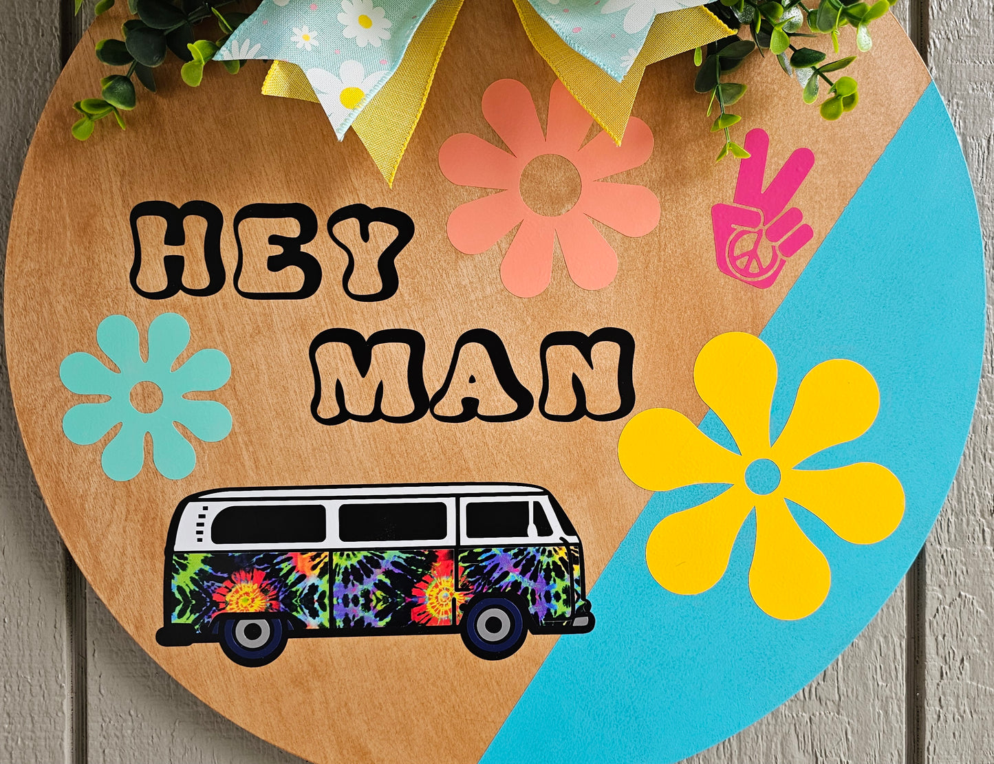 Hey Man - Wooden Door Hanger