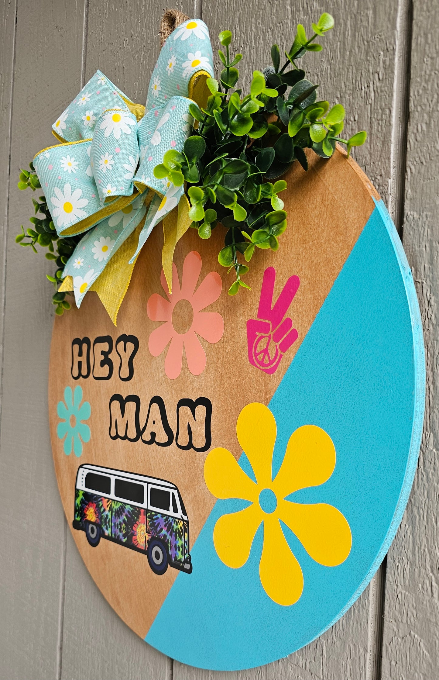 Hey Man - Wooden Door Hanger