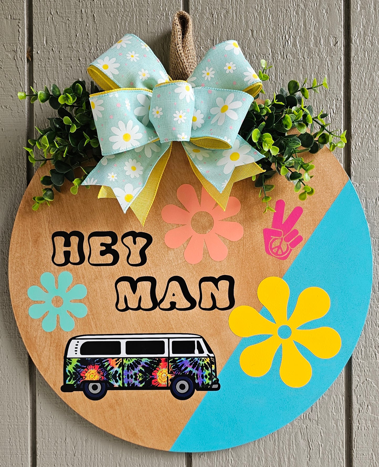 Hey Man - Wooden Door Hanger