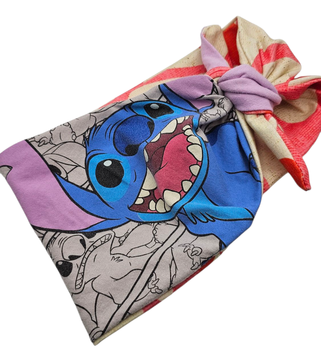 Upcycled Ohana - Lilo & Stitch T-Shirt Headband (Reversible)
